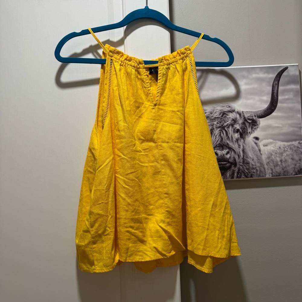 Yellow Halter Tank Top - Women